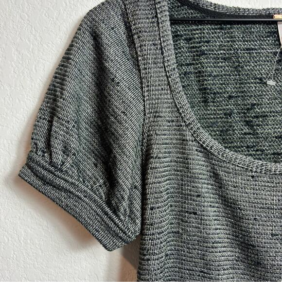 FREE PEOPLE BLACK NOIR WOMEN'S SHORT SLEEVE BLOUSE SIZE LARGE NEW - Picture 6 of 6